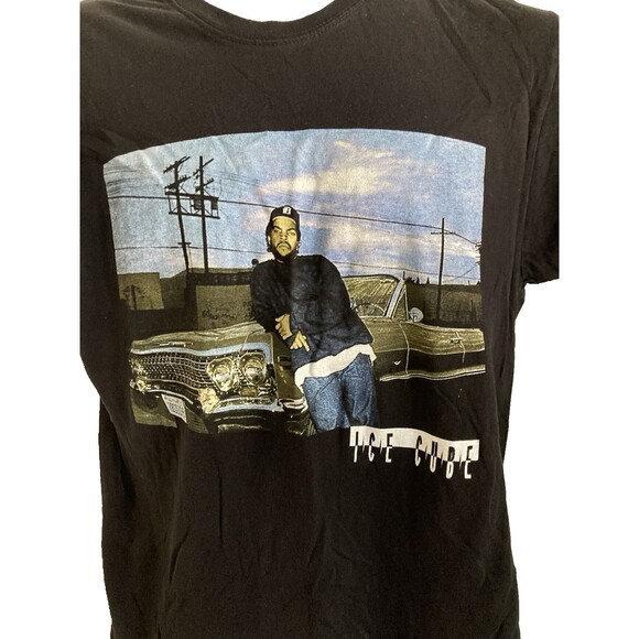 Ice Cube Shirt Black Men's Sz L  Graphic Crew Neck Band T-shirt 90s Rap Hip Hop - Picture 3 of 7